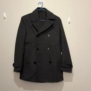 COPY - H&M wool-blend pea coat grey 99% new
